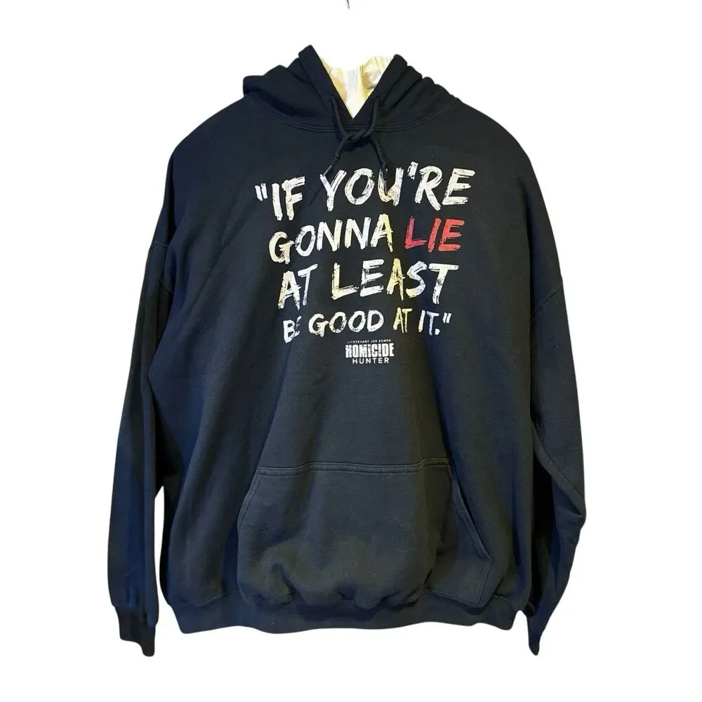 Homicide Hunter Rare Discovery Store Lt.‎ Joe Kenda Hoodie XXL Navy Full Graphic